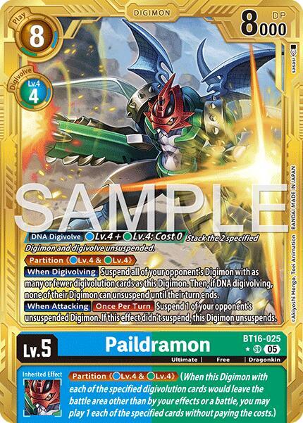 Paildramon - BT16-025 (Gold Border), Advanced Booster Digimon Generation BT16-025 SR