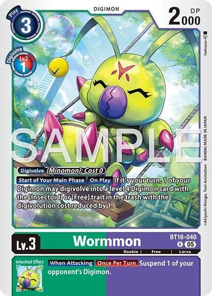 Wormmon - BT16-040 (Reprint), Advanced Booster Digimon Generation BT16-040 R