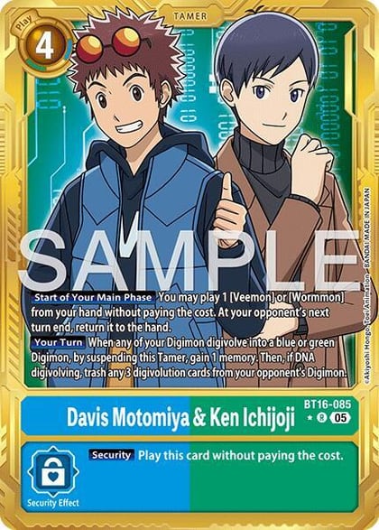 Davis Motomiya & Ken Ichijoji (Gold Border), Advanced Booster Digimon Generation BT16-085 R