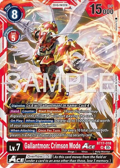 Gallantmon: Crimson Mode ACE (Reprint), Advanced Booster Digimon Generation BT17-018 SR