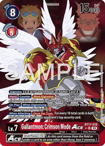 Gallantmon: Crimson Mode ACE (Alternate Art), Advanced Booster Digimon Generation BT17-018 SR
