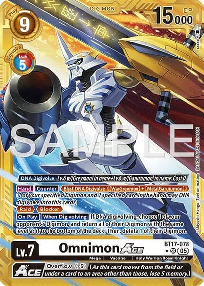 Omnimon ACE (Gold Border), Advanced Booster Digimon Generation BT17-078 SR