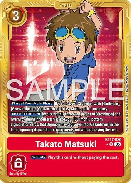 Takato Matsuki - BT17-080 (Gold Border), Advanced Booster Digimon Generation BT17-080 R