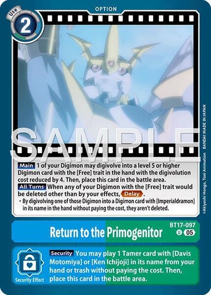 Return to the Primogenitor (Reprint), Advanced Booster Digimon Generation BT17-097 U
