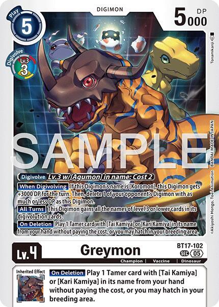 Greymon - BT17-102 (Reprint), Advanced Booster Digimon Generation BT17-102 SEC