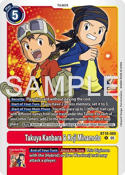 Takuya Kanbara & Koji Minamoto (Reprint), Advanced Booster Digimon Generation BT18-088 R