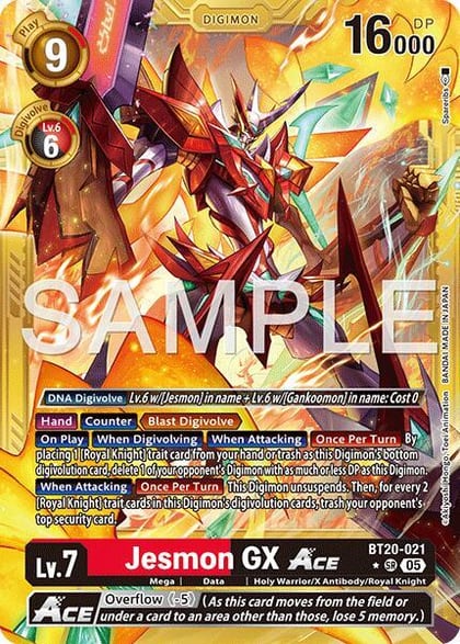 Jesmon GX ACE (Gold Border), Advanced Booster Digimon Generation BT20-021 SR