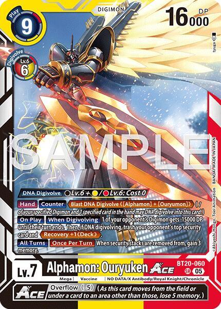 Alphamon: Ouryuken ACE (Reprint), Advanced Booster Digimon Generation BT20-060 SR