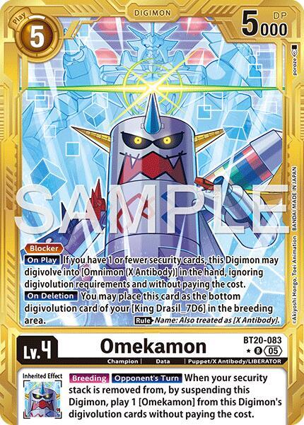 Omekamon - BT20-083 (Gold Border), Advanced Booster Digimon Generation BT20-083 R