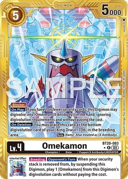 Omekamon - BT20-083 (Gold Border), Advanced Booster Digimon Generation BT20-083 R