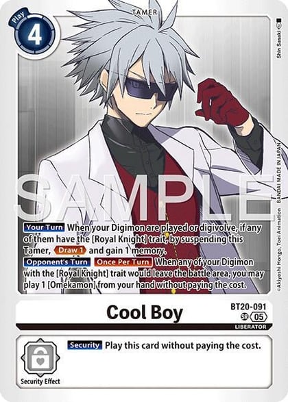 Cool Boy - BT20-091 (Reprint), Advanced Booster Digimon Generation BT20-091 SR