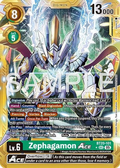 Zephagamon ACE (Gold Border), Advanced Booster Digimon Generation BT20-101 SEC