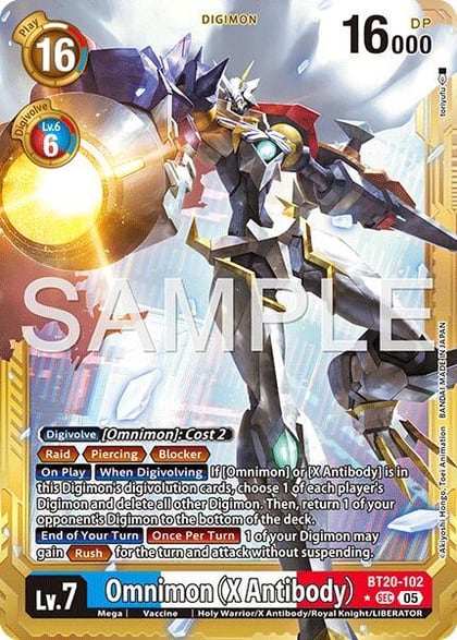 Omnimon (X Antibody) (Gold Border), Advanced Booster Digimon Generation BT20-102 SEC