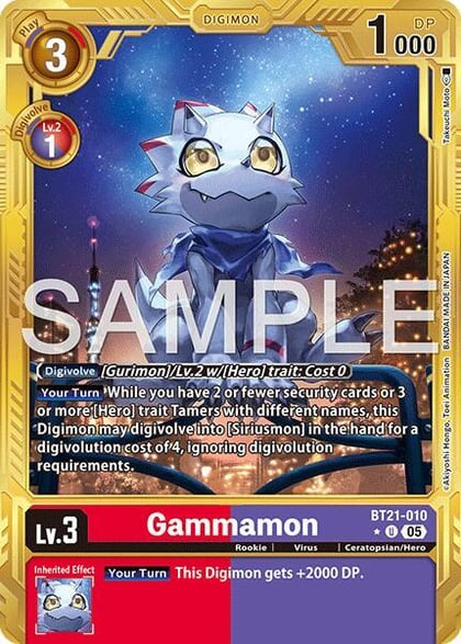 Gammamon - BT21-010 (Gold Border), Advanced Booster Digimon Generation BT21-010 U