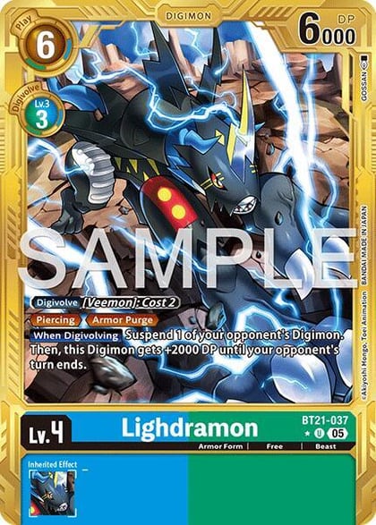 Lighdramon (Gold Border), Advanced Booster Digimon Generation BT21-037 U