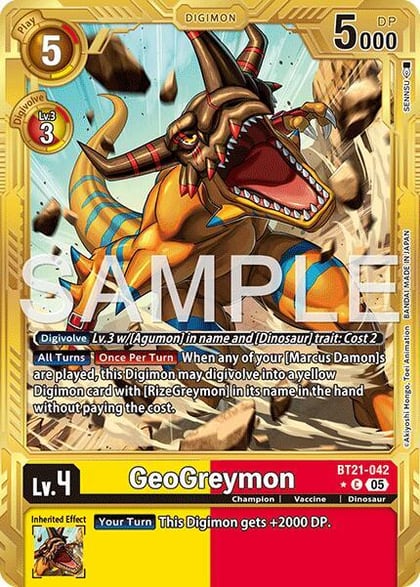 GeoGreymon - BT21-042 (Gold Border), Advanced Booster Digimon Generation BT21-042 C