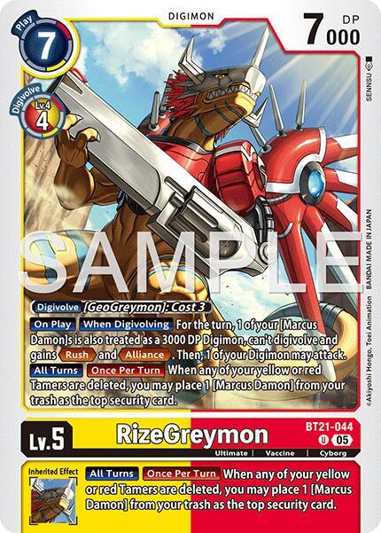 RizeGreymon - BT21-044 (Reprint), Advanced Booster Digimon Generation BT21-044 U