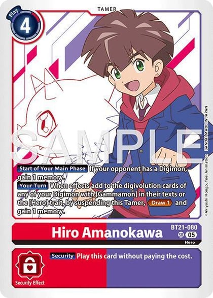 Hiro Amanokawa - BT21-080 (Reprint), Advanced Booster Digimon Generation BT21-080 SR