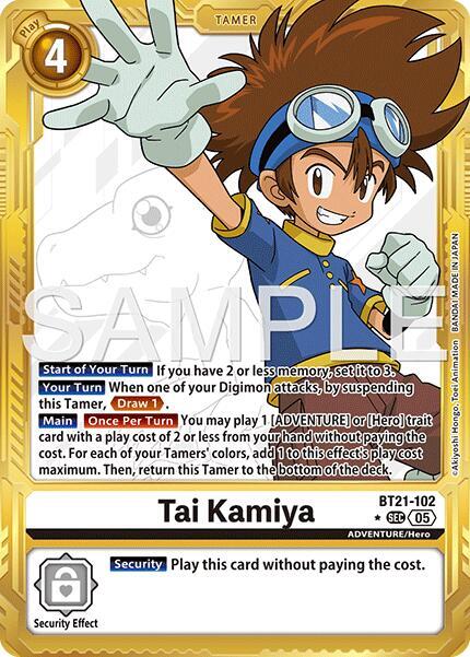 Tai Kamiya - BT21-102 (Gold Border), Advanced Booster Digimon Generation BT21-102 SEC