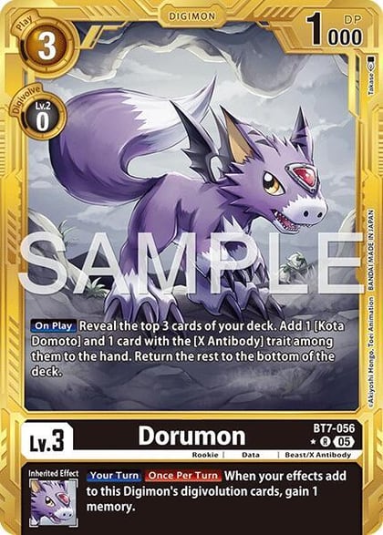 Dorumon (Gold Border), Advanced Booster Digimon Generation BT7-056 R