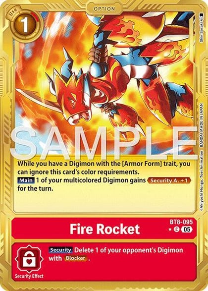 Fire Rocket (Gold Border), Advanced Booster Digimon Generation BT8-095 C