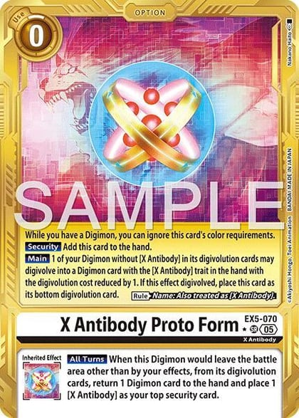 X Antibody Proto Form (Gold Border), Advanced Booster Digimon Generation EX5-070 SR