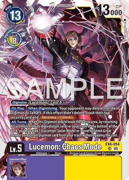 Lucemon: Chaos Mode (Reprint), Advanced Booster Digimon Generation EX6-054 SR