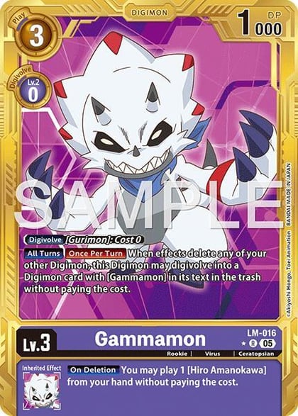 Gammamon - LM-016 (Gold Border), Advanced Booster Digimon Generation LM-016 R