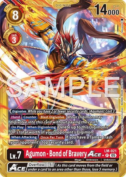 Agumon - Bond of Bravery ACE (Gold Border), Advanced Booster Digimon Generation LM-021 P