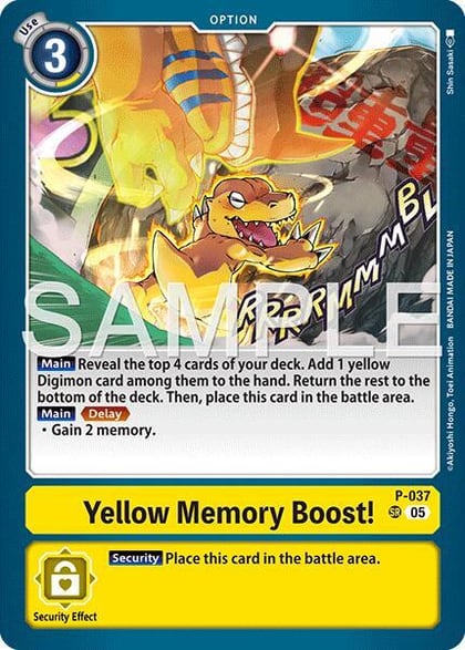 Yellow Memory Boost! (Reprint), Advanced Booster Digimon Generation P-037 SR