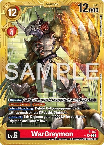 WarGreymon - P-182 (Gold Border), Advanced Booster Digimon Generation P-182 P
