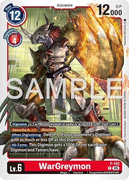 WarGreymon - P-182 (Reprint), Advanced Booster Digimon Generation P-182 P