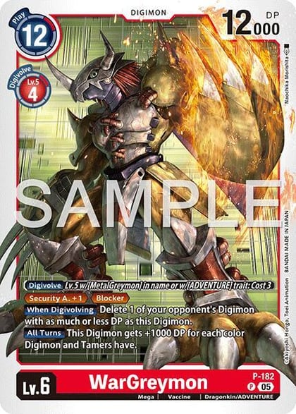 WarGreymon - P-182 (Reprint), Advanced Booster Digimon Generation P-182 P