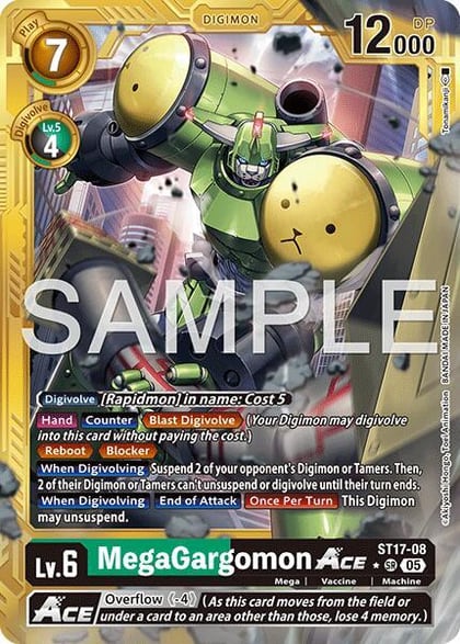 MegaGargomon ACE (Gold Border), Advanced Booster Digimon Generation ST17-08 SR