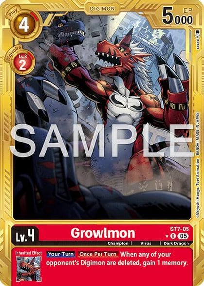 Growlmon - ST7-05 (Gold Border), Advanced Booster Digimon Generation ST7-05 R