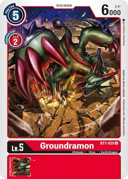 Groundramon, Release Special Booster 1.0 BT1-020 U