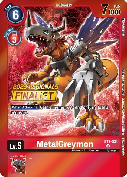 MetalGreymon - BT1-021 (2023 Regionals Finalist), Release Special Booster 1.0 BT1-021 U