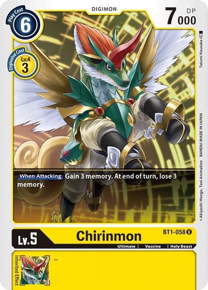 Chirinmon, Release Special Booster 1.0 BT1-058 U
