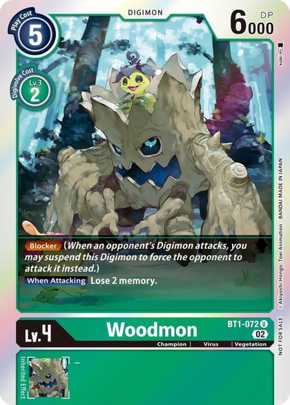 Woodmon (Official Tournament Pack Vol. 6), Release Special Booster 1.0 BT1-072 U