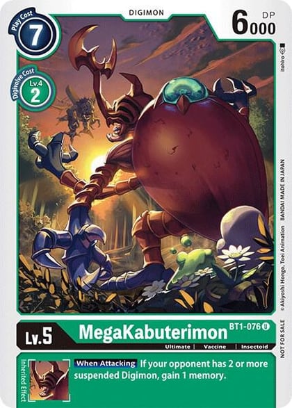 MegaKabuterimon (Official Tournament Pack Vol.3), Release Special Booster 1.0 BT1-076 U