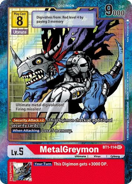 MetalGreymon (Secret Rare) (Alternate Art), Release Special Booster 1.0 BT1-114 SEC