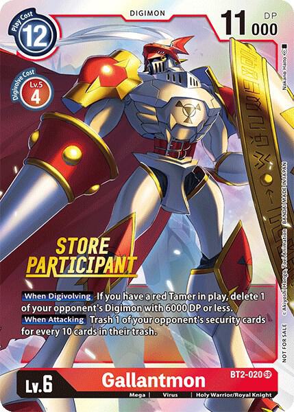 Gallantmon - BT2-020 (Store Participant), Release Special Booster 1.0 BT2-020 SR