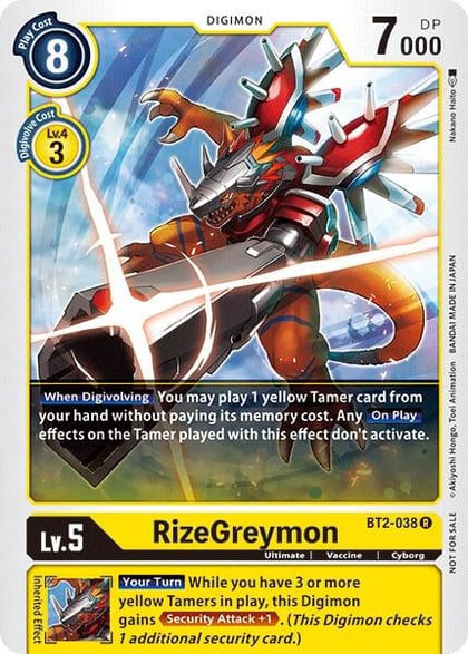 RizeGreymon - BT2-038 (Official Tournament Pack Vol.2), Release Special Booster 1.0 BT2-038 R