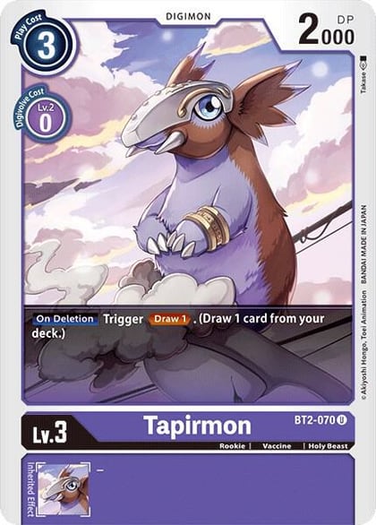 Tapirmon, Release Special Booster 1.0 BT2-070 U