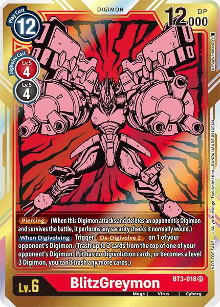 BlitzGreymon - BT3-018 (Dash Pack Ver. 1.5), Release Special Booster 1.0 BT3-018 SR
