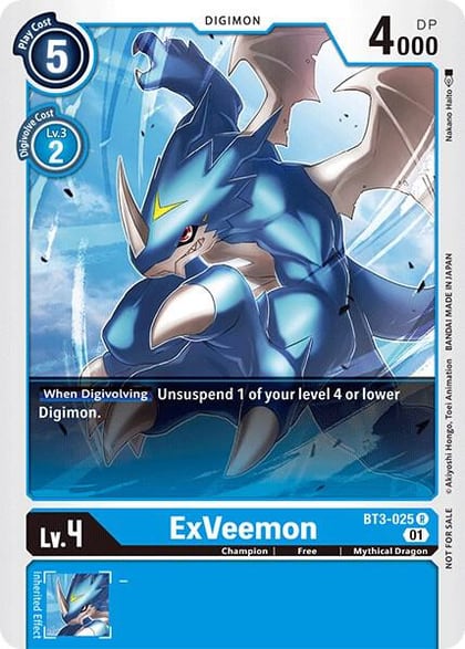 ExVeemon (Winner Pack Double Diamond), Release Special Booster 1.0 BT3-025 R