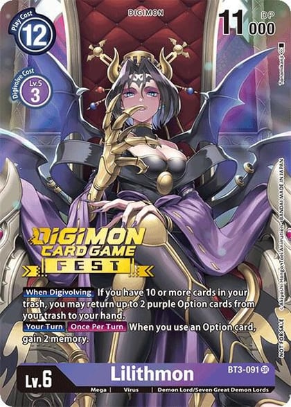Lilithmon (Digimon Card Game Fest 2022), Release Special Booster 1.0 BT3-091 SR