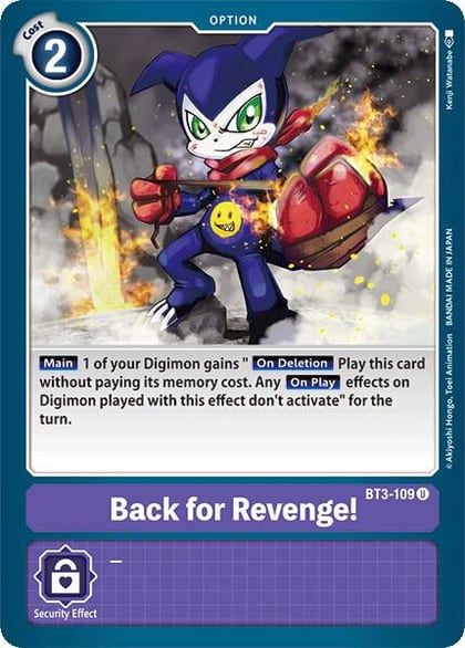 Back for Revenge!, Release Special Booster 1.0 BT3-109 U