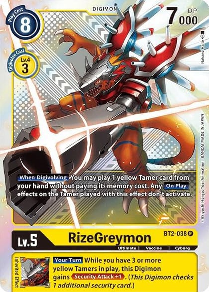 RizeGreymon - BT2-038 (Premium Pack Set 01), Release Special Booster 1.5 BT2-038 R