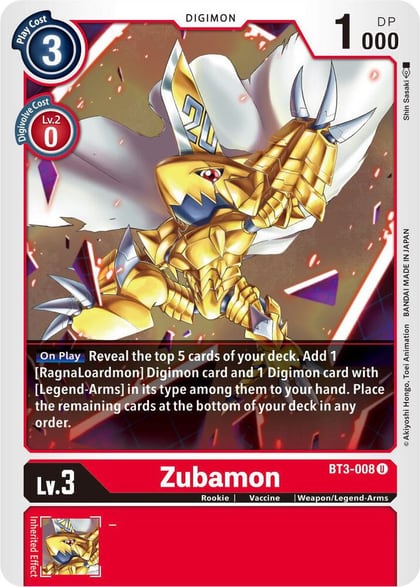 Zubamon, Release Special Booster 1.5 BT3-008 U